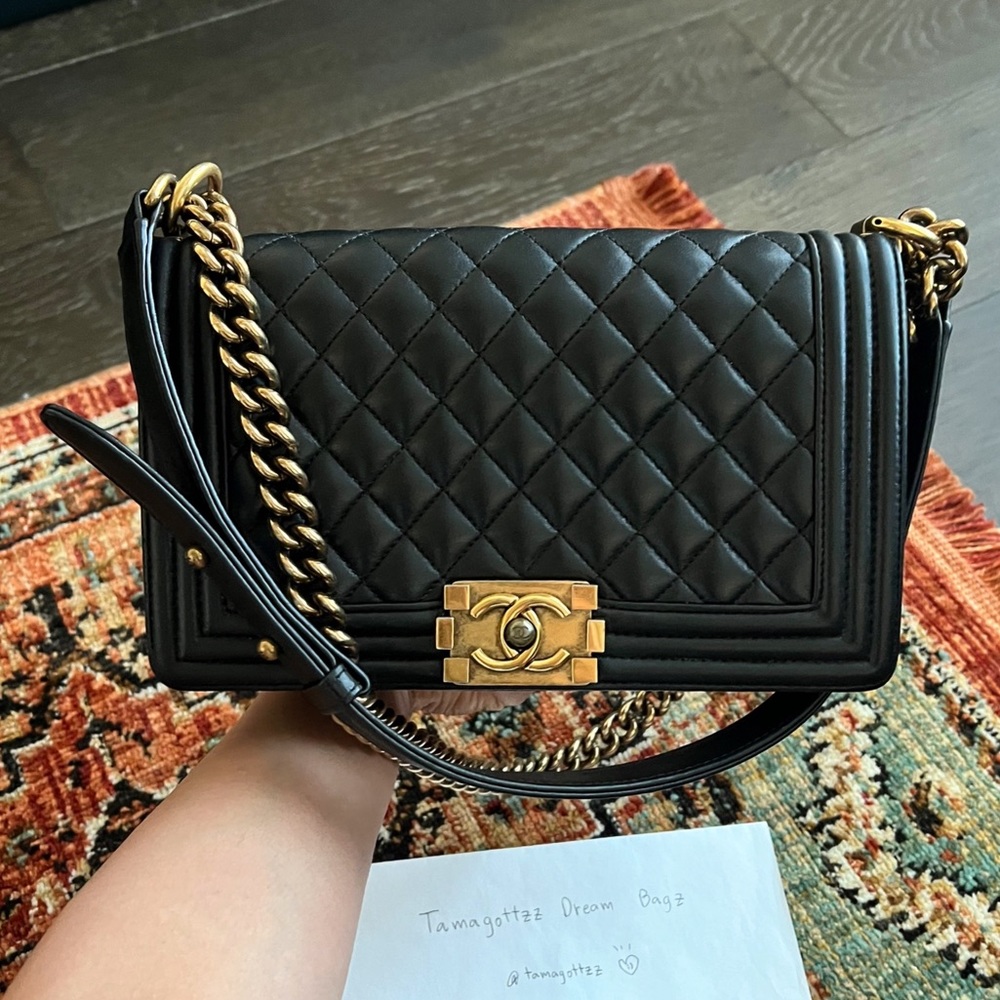 Chanel Boy Old Medium Black Flap Bag